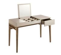 Angel Cerda Elegant Grey Wood And Walnut Dressing Table With Mirror For Modern Spaces