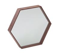 Angel Cerda Hexagonal Walnut Veneer Wall Mirror, 46x40x6 cm | Size: 46 x 40 x 6 cm Angel Cerda Walnut 46 x 40 x 6 cm