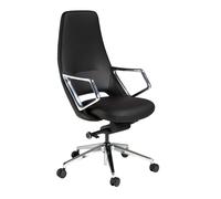 Angel Cerda Leatherette Swivel Office Chair with Chrome Base in Black Angel Cerda Black