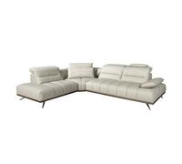 Angel Cerda Left Chaise Longue Relax Sofa In Light Grey Leather