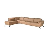 Angel Cerda Left Modular Chaise Longue Recliner Sofa In Brown Leather