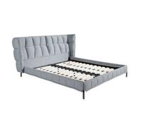 Angel Cerda Light Bluish-Grey Fabric Bed With An Original Headboard
