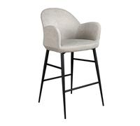 Angel Cerda Light Grey Fabric Stool with Armrests (Model ) Angel Cerda Light Grey