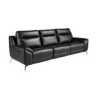 Angel Cerda Luxurious 3-Seater Black Leather Relax Sofa For Ultimate Comfort