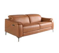 Angel Cerda Luxurious 3-Seater Brown Leather Relax Sofa With Electric Recline