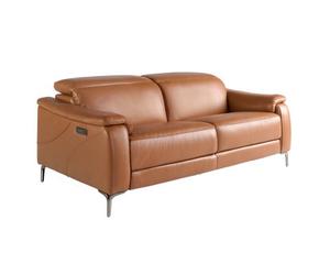 Angel Cerda Luxurious 3-Seater Brown Leather Relax Sofa With Electric Recline