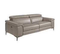 Angel Cerda Luxurious 3-Seater Relaxation Sofa In Dark Grey Leather