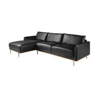 Angel Cerda Luxurious Left Chaise Longue Sofa In Black Leather