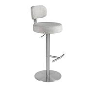 Angel Cerda Marbled-Fabric Swivel Bar Stool in Light Grey Angel Cerda Light Grey