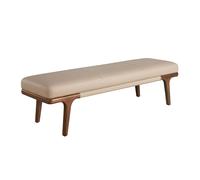 Angel Cerda Mink Leatherette Bench Walnut Legs, 1625043 cm in Beige Angel Cerda Beige