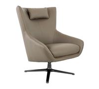 Angel Cerda Mink Leatherette Swivel Armchair Dark Steel Base in Grey Angel Cerda Grey