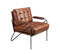 Angel Cerda Model Cognac Brown Cowhide Leather Armchair Angel Cerda Brown