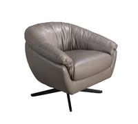 Angel Cerda Model Grey Cowhide Leather Swivel Armchair Angel Cerda Grey