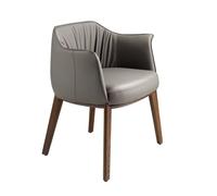 Angel Cerda Model Grey Leatherette Dining Chair with Armrests and Angel Cerda Grey