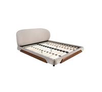 Angel Cerda Elegant Light Grey Fabric Bed With Rounded Shapes