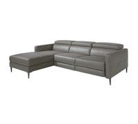 Angel Cerda Modern Left Chaise Longue Sofa In Dark Grey Leather