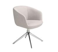 Angel Cerda Light Grey Fabric Swivel Dining Chair, Chrome Legs Angel Cerda Light Grey