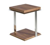 Angel Cerda Modern Square Corner Table In Walnut And Chrome Steel For Stylish Interiors