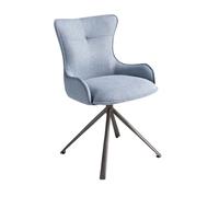Angel Cerda Swivel Chair In Blue Fabric With Seat And Backrest Upholstered