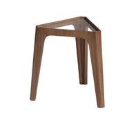 Angel Cerda Modern Triangular Corner Table In Tempered Glass And Walnut