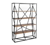 Angel Cerda Walnut & Black Steel Shelving Unit, 120x38x180 cm in Brown | Size: 120 x 38 x 180 cm Angel Cerda Brown 120 x 38 x 180 cm