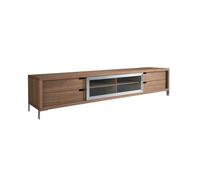 Angel Cerda Modern Walnut And Chrome Tv Stand With Storage