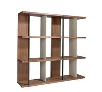 Angel Cerda Modern Walnut And Grey Wood Shelf With Two Levels
