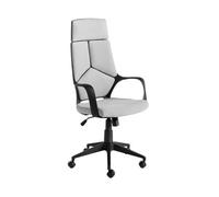 Angel Cerda Modern Office Swivel Chair In Light Grey Fabric And Black Pvc