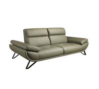 Angel Cerda Olive Green Leather 3-Seater Sofa
