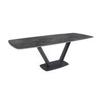 Angel Cerda Oval Extending Dining Table, Porcelain Marble Top in Black Angel Cerda Black