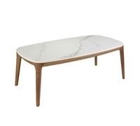 Angel Cerdá Oval Porcelain Marble and Walnut Oval Table 2132