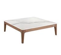 Angel Cerda Porcelain Marble And Walnut Square Coffee Table