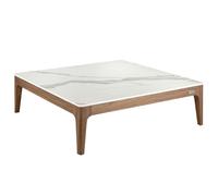 Angel Cerdá Porcelain Marble and Walnut Square Coffee Table 2042