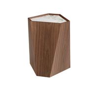 Angel Cerda Porcelain Marble And Walnut Triangular Corner Table
