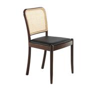 Angel Cerda Stylish Rattan And Black Leatherette Dining Chair