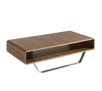 Angel Cerdá Rectangular Coffee Table Walnut and Chrome-plated Steel 2002
