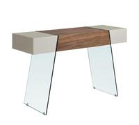 Angel Cerdá Rectangular Console Table Grey Wood, Walnut and Tempered Glass 3029