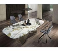 Angel Cerda Rectangular Dining Table White Porcelain Marble Top Angel Cerda White
