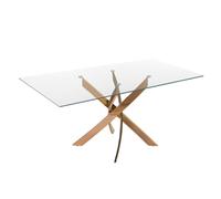 Angel Cerdá Rectangular dining table in tempered glass and pink steel 1169 - 150 x 95 x 75