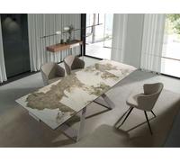 Angel Cerda Rectangular Extendable Dining Table White Porcelain Angel Cerda White
