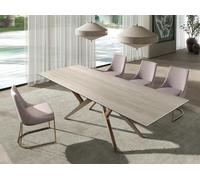 Angel Cerda Sand Porcelain Marble Extendable Dining Table in Light Sand Angel Cerda Light Sand