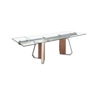 Angel Cerda Rectangular Extending Dining Table - Tempered Glass in Walnut Angel Cerda Walnut