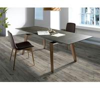 Angel Cerdá Rectangular porcelain marble and walnut extending dining table 1026