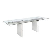 Angel Cerda Rectangular Tempered Glass And Porcelain Marble Extending Dining Table