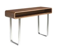 Angel Cerda Walnut Veneer Console Table with Chrome Legs in Brown Angel Cerda Brown