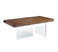 Angel Cerda Rectangular Walnut And Tempered Glass Dining Table