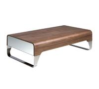 Angel Cerda Rectangular Walnut Coffee Table with Chrome-Plated in Brown Angel Cerda Brown