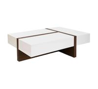 Angel Cerdá Rectangular White and Walnut Wood Coffee Table 2060