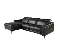 Angel Cerdá Relax corner sofa in black leather 6205/6206 - Left