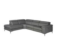 Angel Cerda Modern Dark Grey Leather Chaise Longue Sofa For Ultimate Relaxation